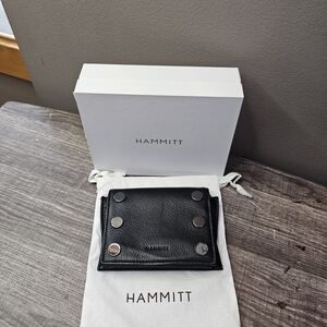 Hammitt Black Leather Snap Card Wallet